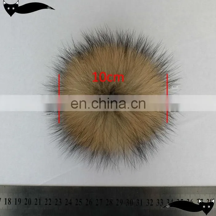 Fashion natural 10cm raccoon fur pom pom