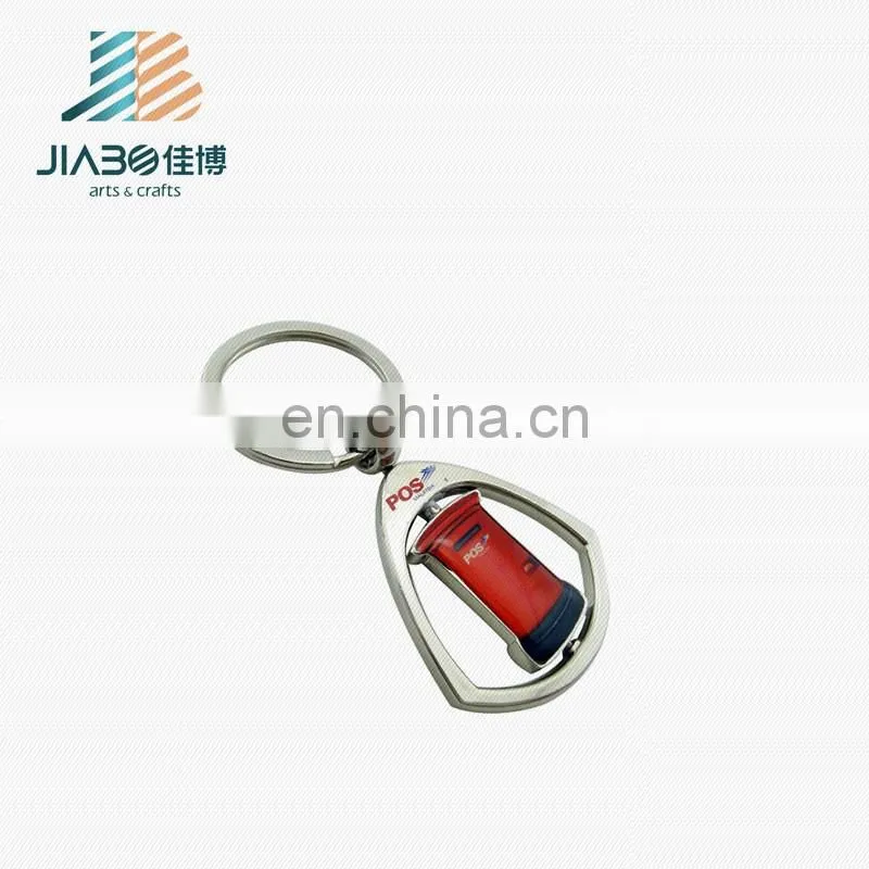 postbox shape cheap custom painted metal keychain