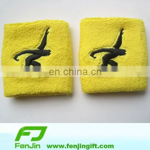 embroidery logo cotton terry wristband