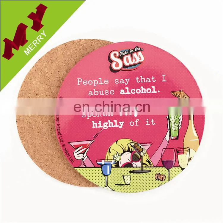 Christmas gifts custom printed drink pure wood coaster