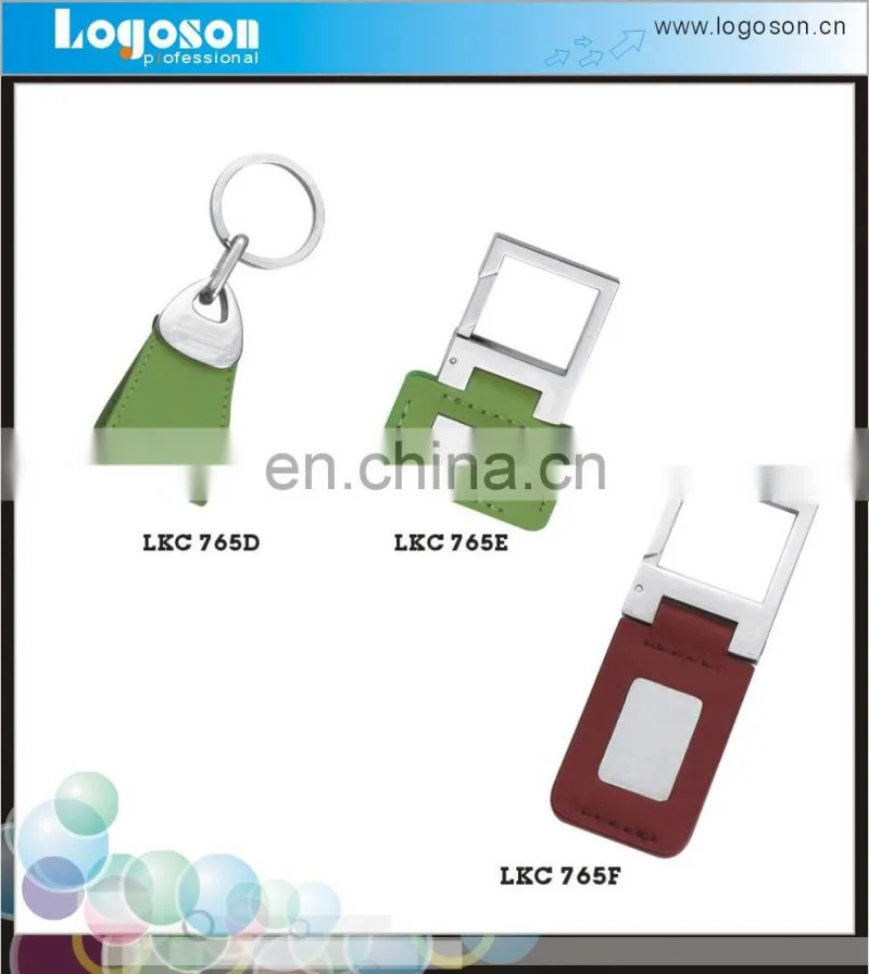 Novelty logoson custom shape metal handmade leather keychain