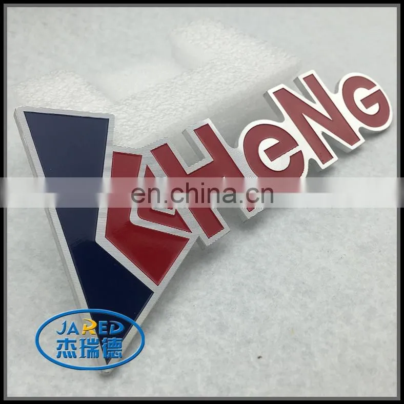 custom shape printed 3D metal aluminum nameplate label