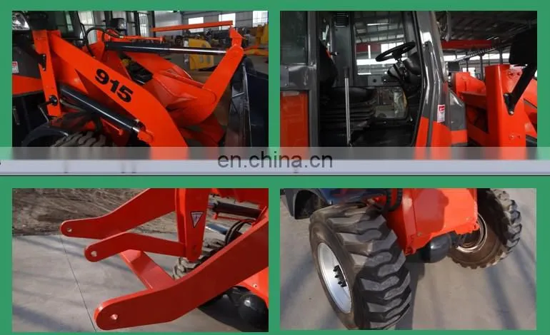 4 wheeled terrian Concrete 1.5 Ton ZL-15 915 farm Mini Front Loaders