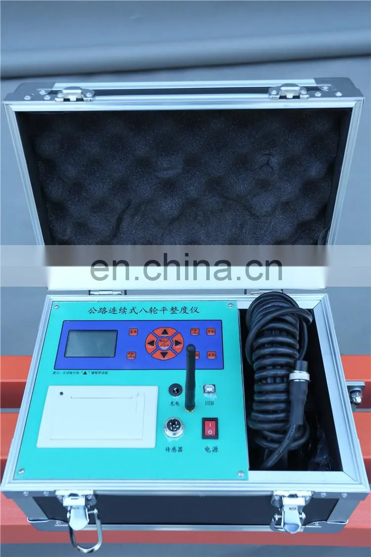 Portable Highway continuous eight-wheel flatness meter Road Pavement Surface Roughness Tester