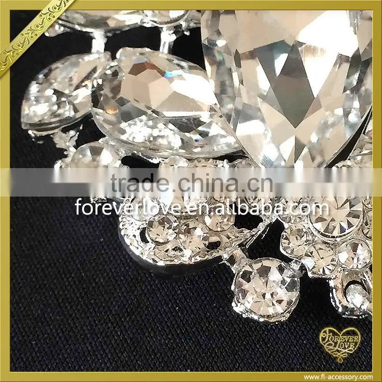 Wholesale flower hair brooches pins crystal rhinestone lady men wedding brooch FB-027