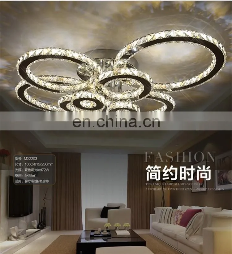 LED ring crystal living room lamp light luxury ceiling lamp simple modern creative luxury lamps