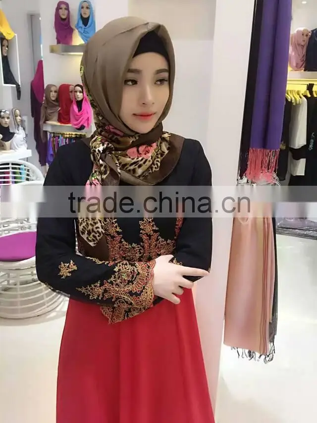 Popular french cotton 110*110cm islamic muslim square scarf