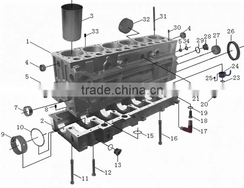 Diesel engine parts 612600900208 cylinder block
