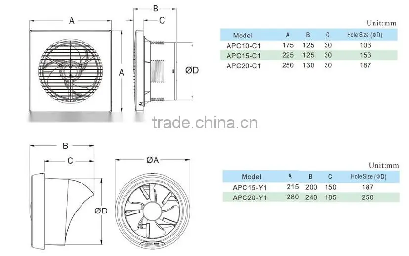 2016 Window Mounted Axial Fan for Bathroom