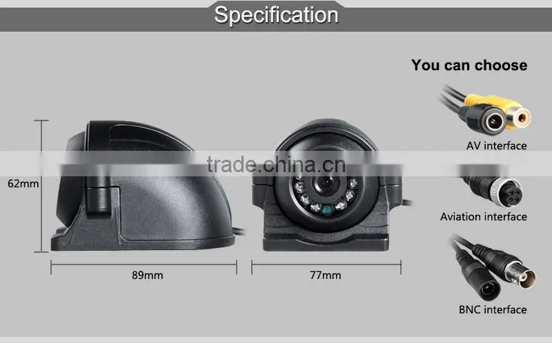 front/side metal waterproof car parking camera ccd hd night vision vehicle camera