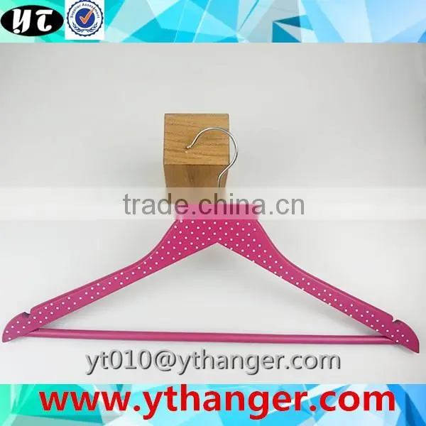 YY0527 blue kids flat wooden hanger custom wooden baby clothing wooden hanger