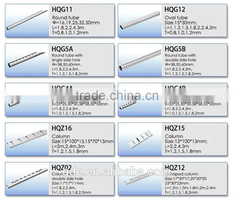 single hole metal chrome slotted stripping