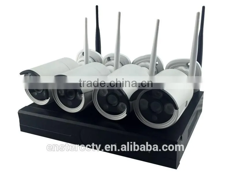 2016 home use wireless WIFI NVR Kits 4 pcs hotselling cheap IP 1.0MP 1.3MP 2.0MP cameras