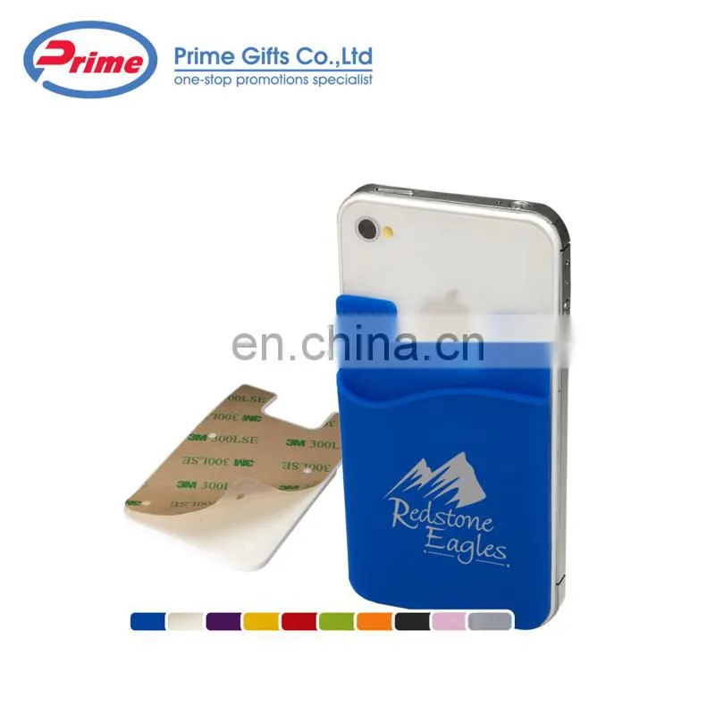 Custom Logo Printed Adhesive Silicone Cell Phone Wallet for Promotions