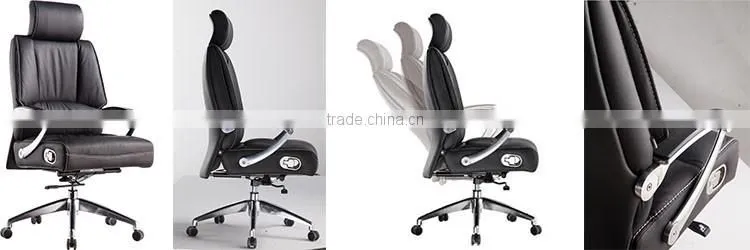 Black reclining swivel leather office chair