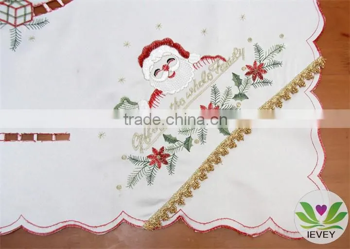 2015 china hot Christmas golden ribbon brocade santa claus wholesale christmas jacquard fabric for tablecloth