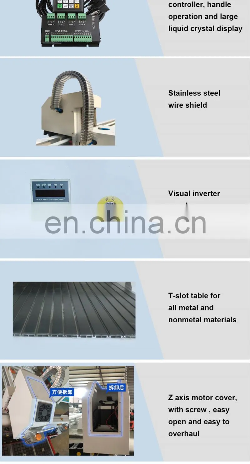 cnc router machine Wood cutting engraving for solidwood MDF aluminum metal plywood alucobond PVC Plastic foam stone