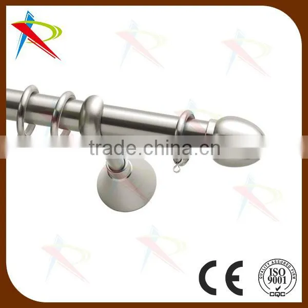 Metal high quality hot sell egg finials flexible curtain rods/poles