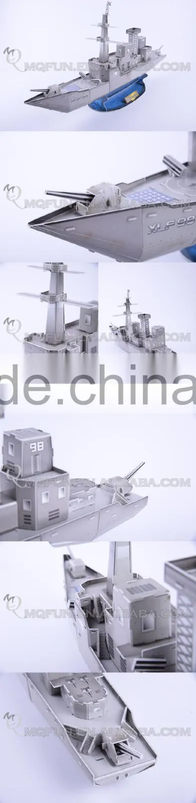 Mini Qute Defend Warships building blocks 3d paper puzzle diy model cardboard jigsaw puzzle game educational toy NO.B468-5