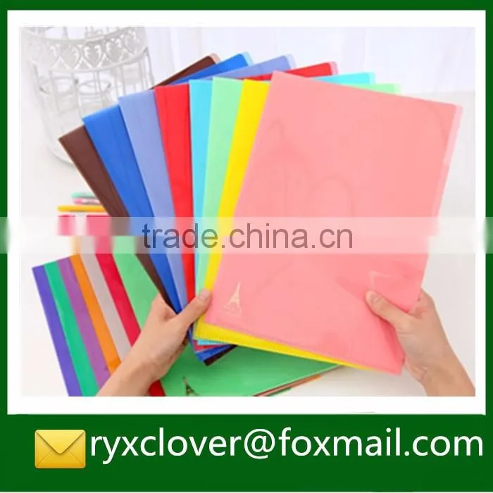 Customized design L shape plastic colorful file folder