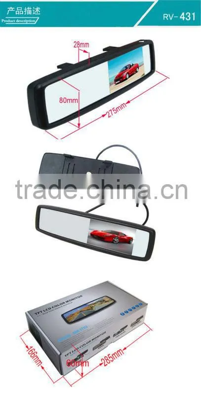 4.3 inch rear view mirror monitor