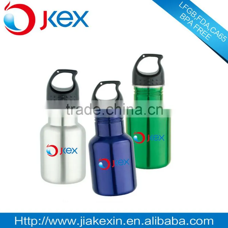 Aluminum wide mouth sports drinking bottle with full wrap printing logo