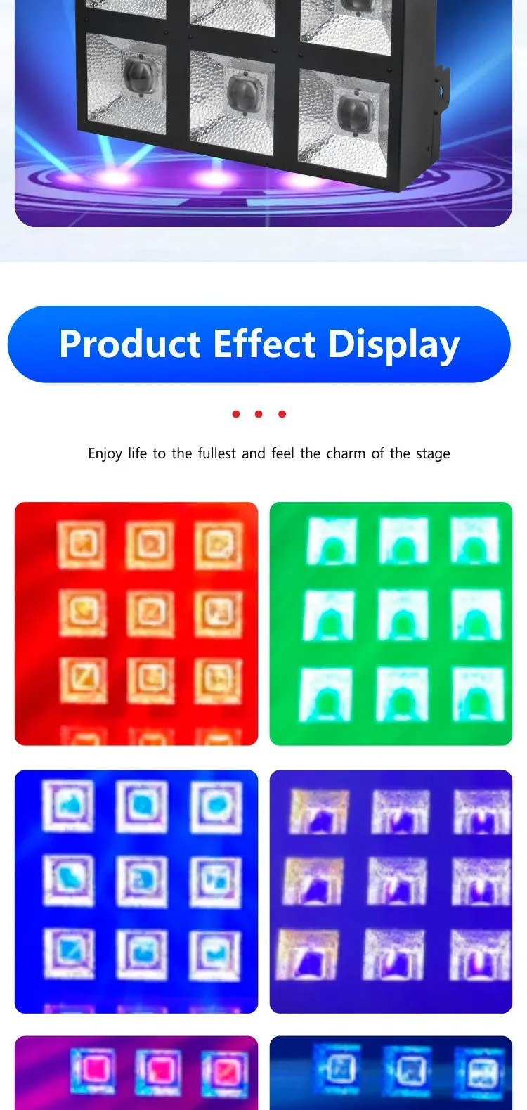 JZ940L 3x3 Matrix Light 9x40W Full Color 4in1 RGB LED Stage Effect Light