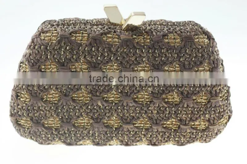 crocheted straw clutch bags weave/woven