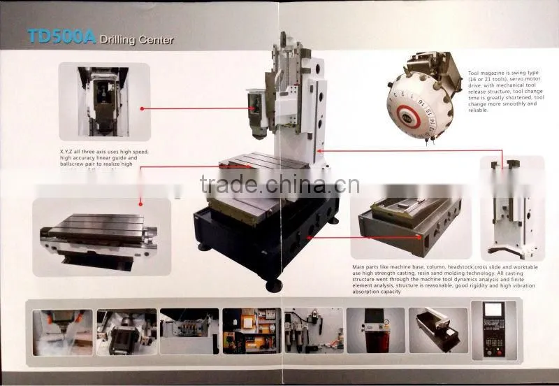 High-speed Drilling Center with CE and Tapping Function Hot-sale TD500A