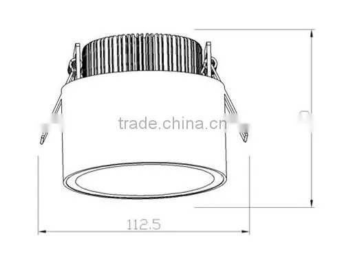 2014 High quality dimmable rectangular recessed led downlight