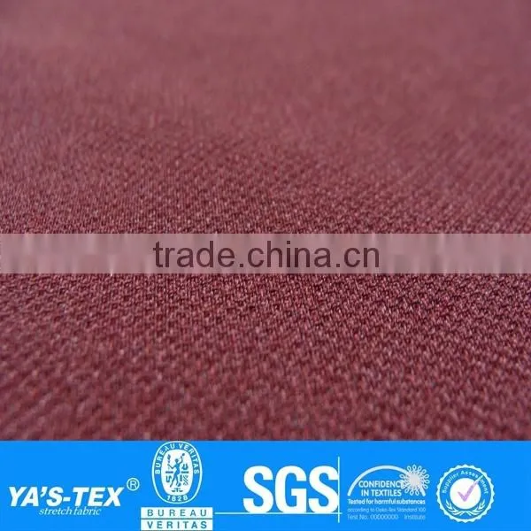 Dark Red Granular Sensation Polyester Spandex Fabric hydroscopic and fast dry For Mountaineering