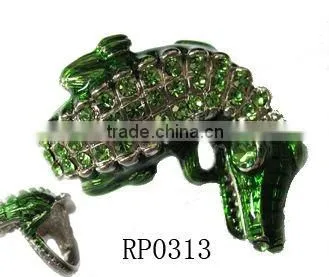New Antique Silver Plated 2Tone Retro Rhinestones Ring