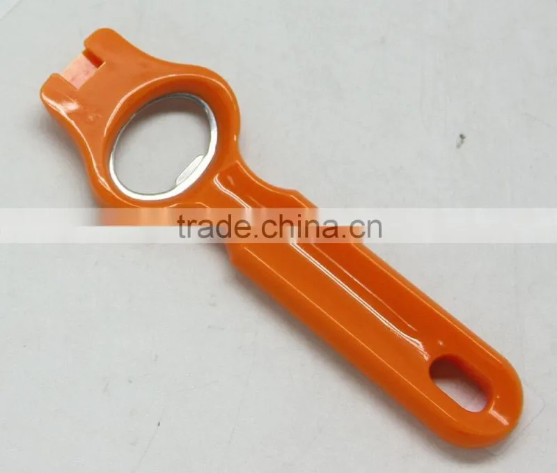 PROMOTIONAL PLASTIC + STAINLESS STEEL CAN OPENER, SMALL BOTTLE OPENER