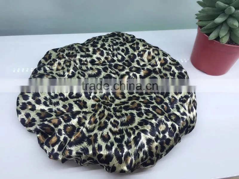 leopard printed shower cap