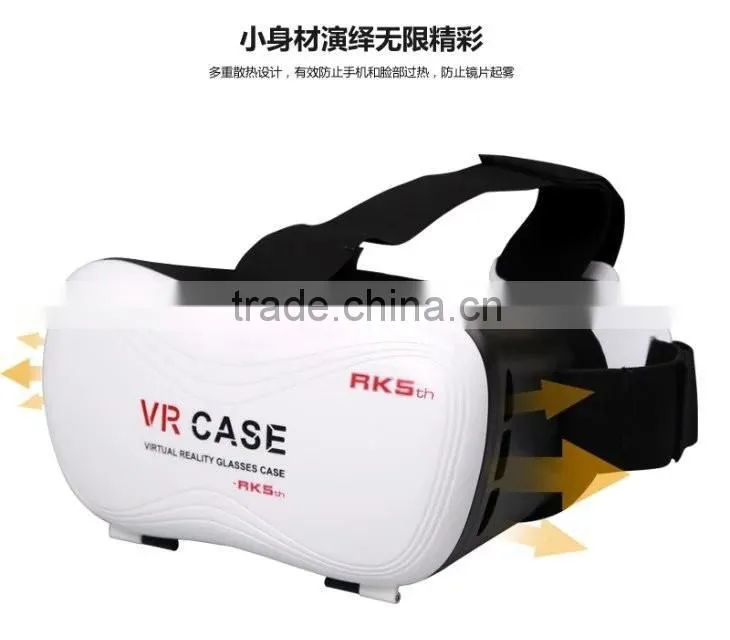 3D VR Fifth Generation Virtual Reality Glasses Innovative Design Fit for IOS, Android phones Series within 3.5~6.0 inches