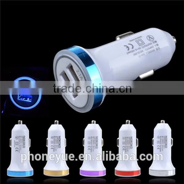 high quality logo custom colorful auto usb car charger adapter