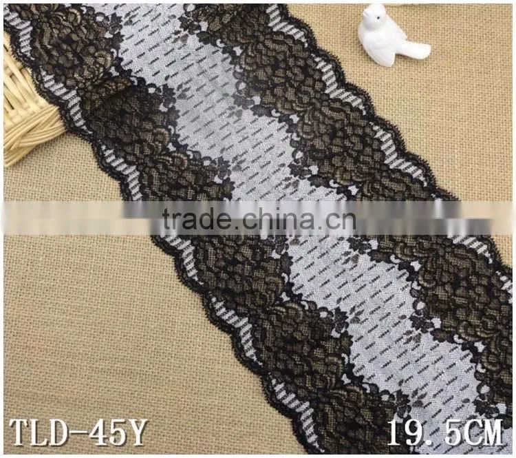 Fashion Women Underwear Lace,New Design Wide Black White 7.67" Super Strech Soft Spandex Nylon Warp Knitted Fashion Lace