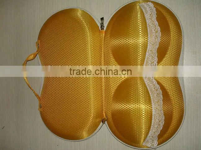 Dark grain cloth covered EVA bra case
