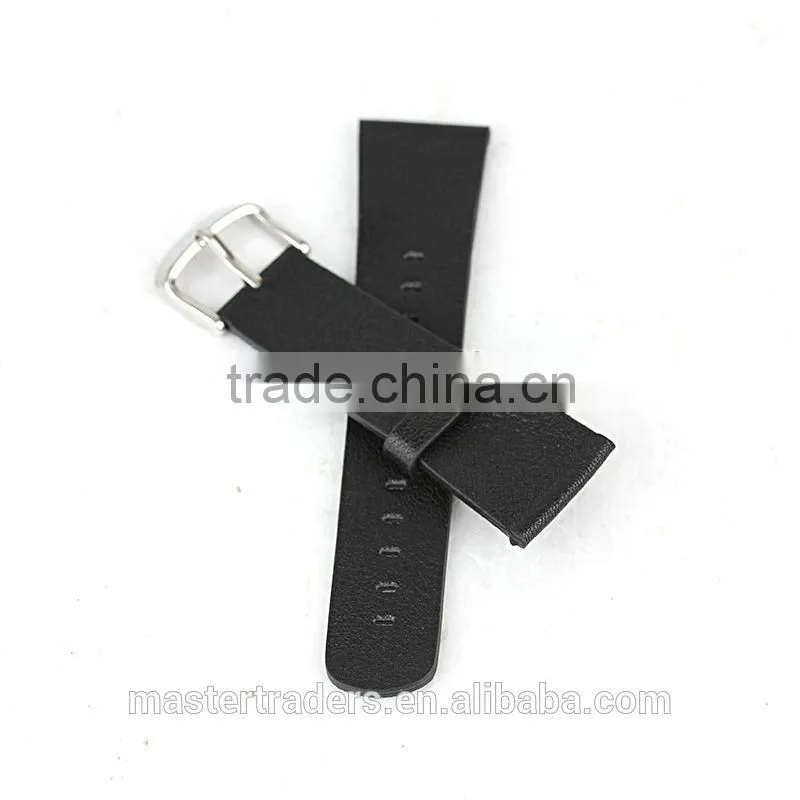 Cheap Black Genuine Leather Litchi Grain Watch Band Wrist Strap Bracelet For 38MM Apple Watch MT-3589