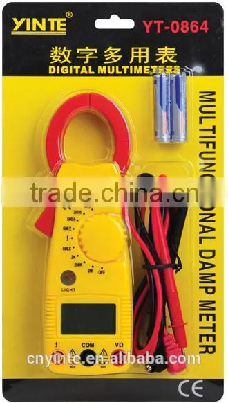 YT-0864 Large Display Electronic Ohms Volt Meter Digital Clamp Meter