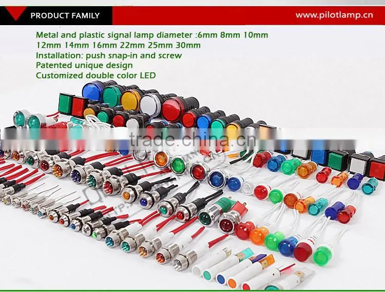 HIGH BRIGHTNESS 10MM Plastic White 12V Led Indication Lamp With Wire