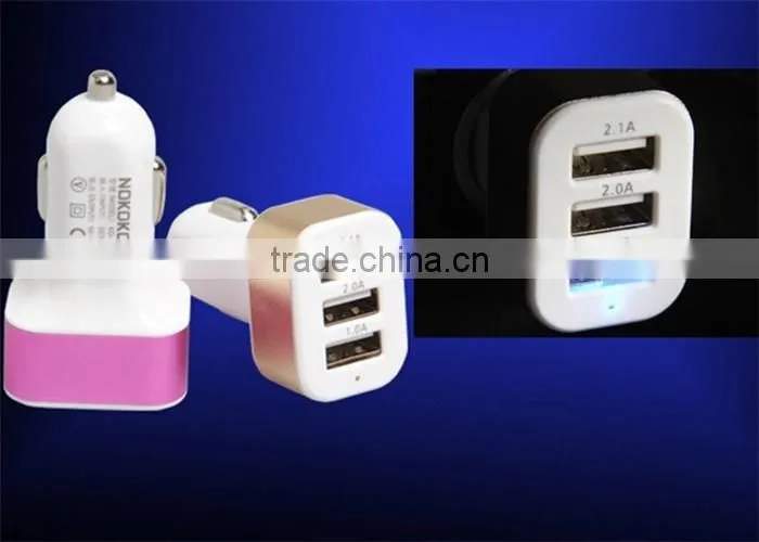 High quality 3 usb car charger for iphone car charger