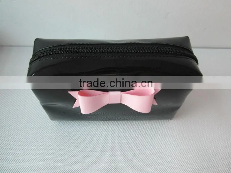 Nice Quality pink color with Glossy PVC Cosmetic Bag