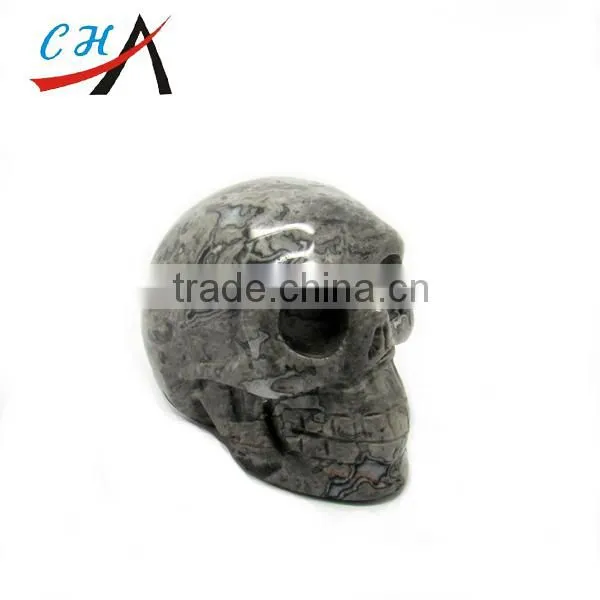 2.0" Black Obsidian Carved Crystal Skull, Realistic