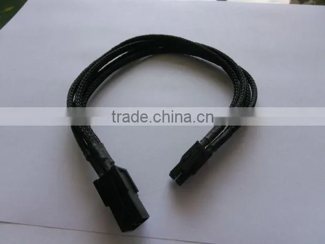 ATX 4M to 4F power cable with sleeving,30cm,21g,black wire