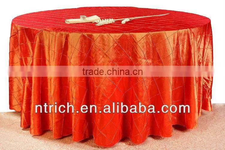 Terrific pintuck taffeta table cloth roll for wedding and banquet