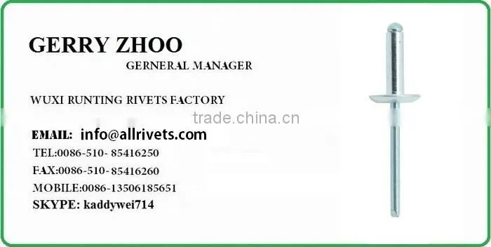 MANUFACTURE OPEN END ALUMINUM L/F RIVETS FOR WOOD