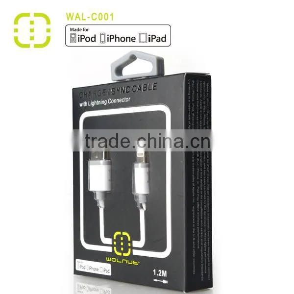 new design MFI flat cable for apple iphone6s/mfi cable manufacture