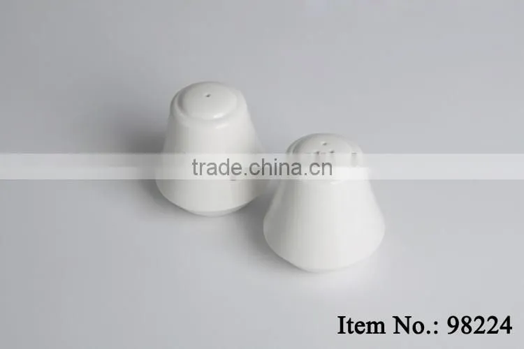 white durable ceramic salt & pepper shaker