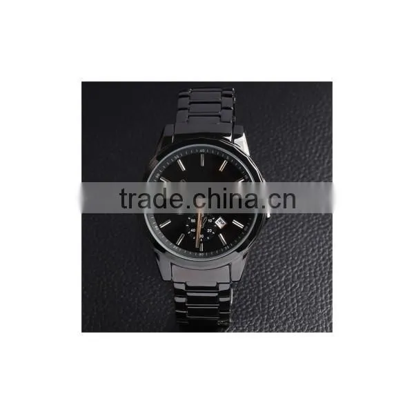 Japan quartz shiny stainless steel metal band oem watch for men